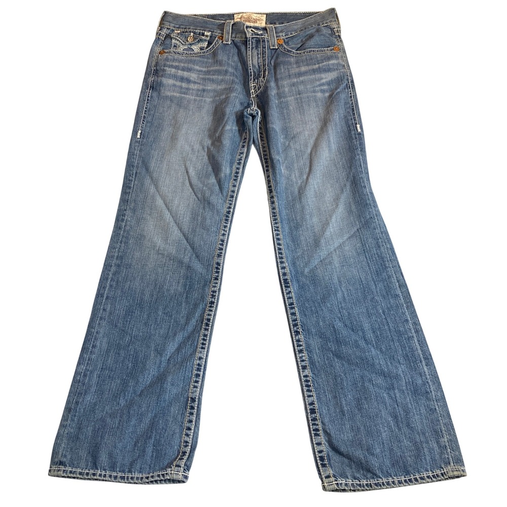 Big Star Pioneer Vintage Collection Mens 34R Straight Leg Blue‎ Thick Stitch